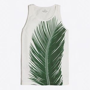 J crew collector T Palm leaf tank top